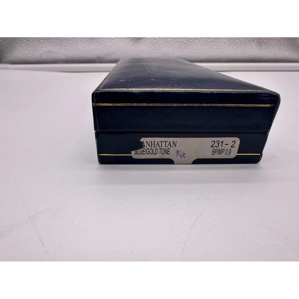 Bill Blass‎ Manhattan Pen and Pencil Set Blue Gold Tone Vintage 231-2 Boxed